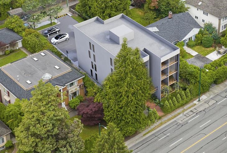 This is a rendering example of what a rental building will look like.