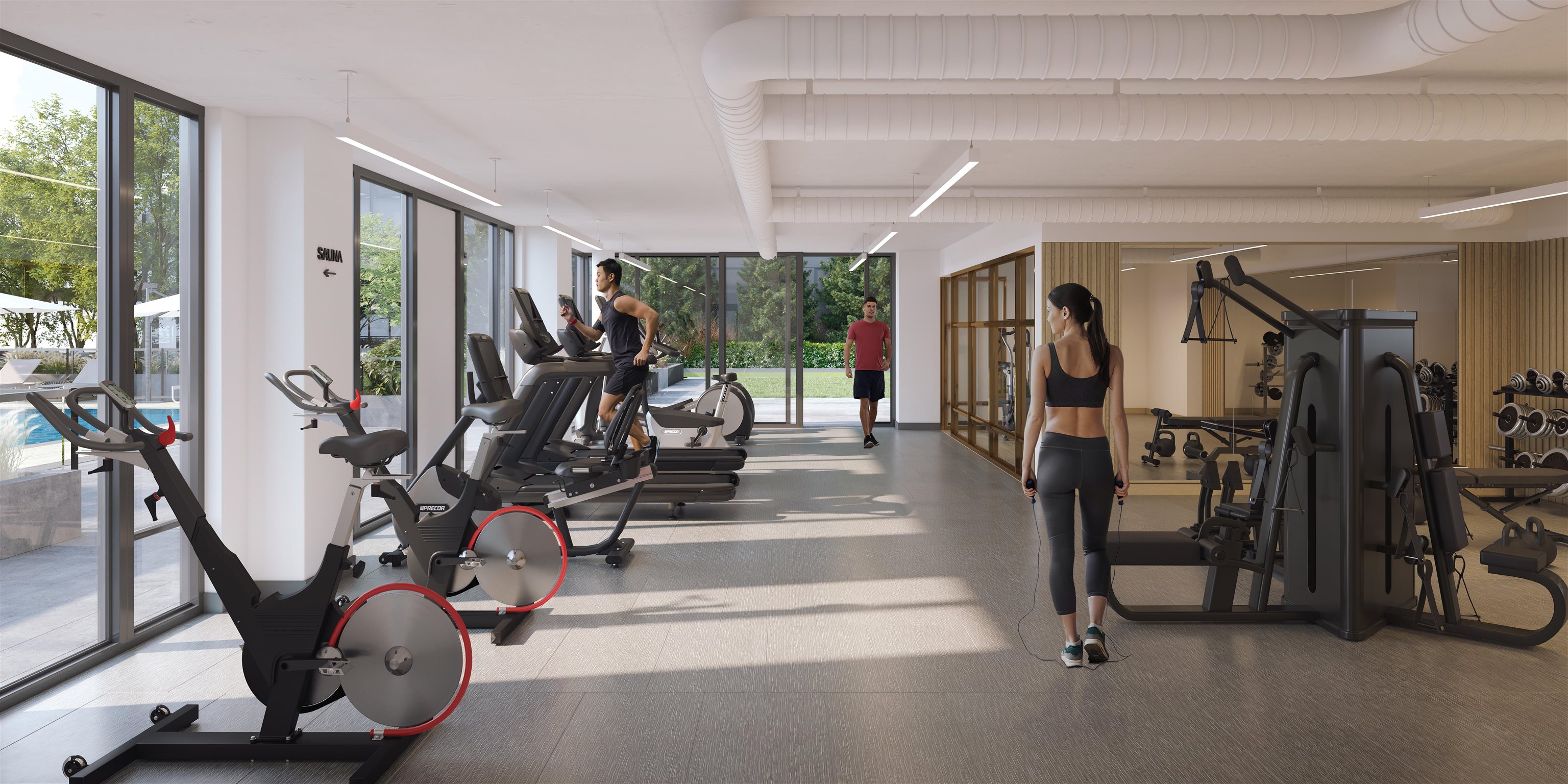 fitness centre with state-of-the-art equipment & designated spin studio