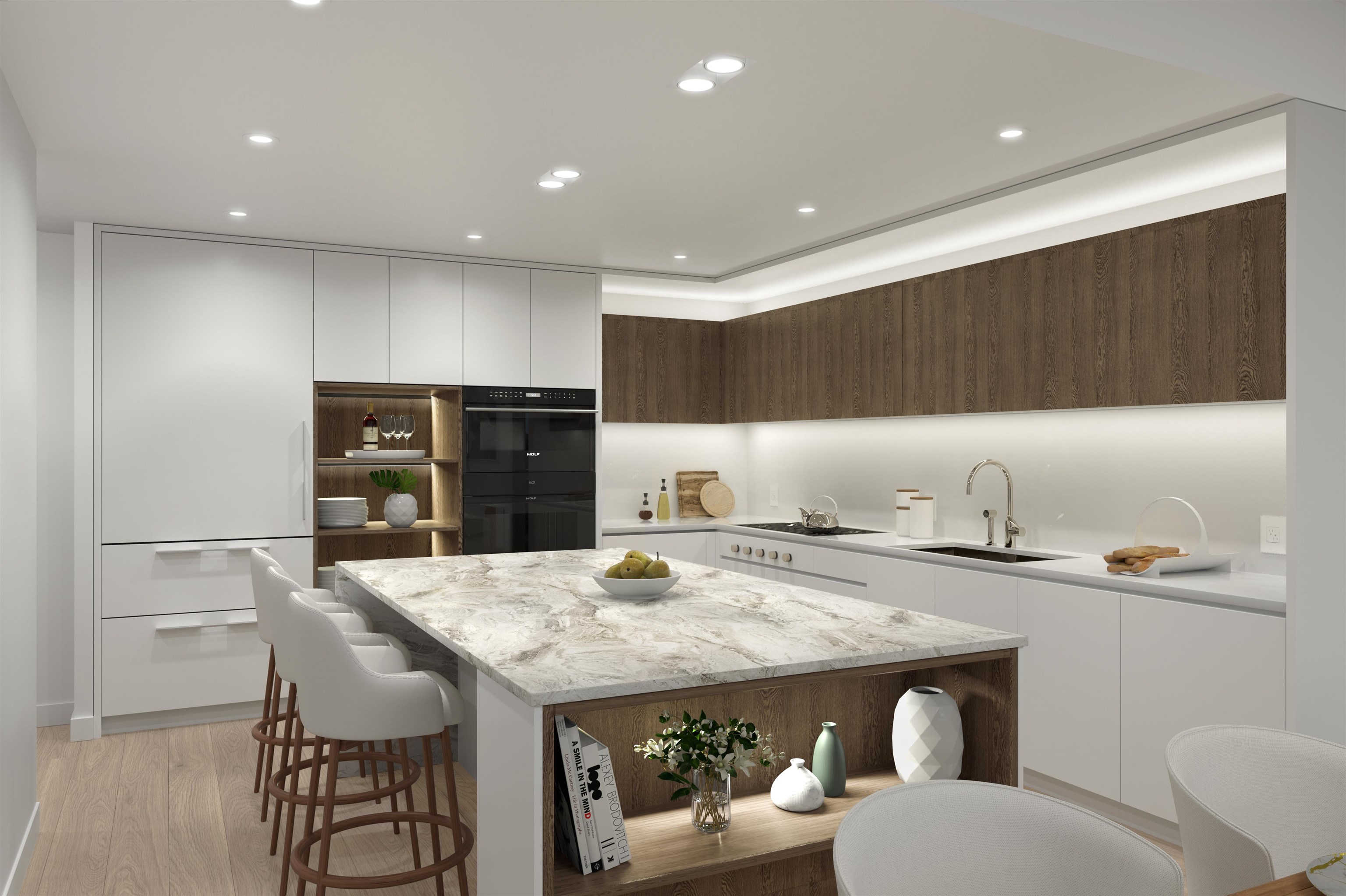 Photo is of display kitchen. Design and size vary per floor plan type.
