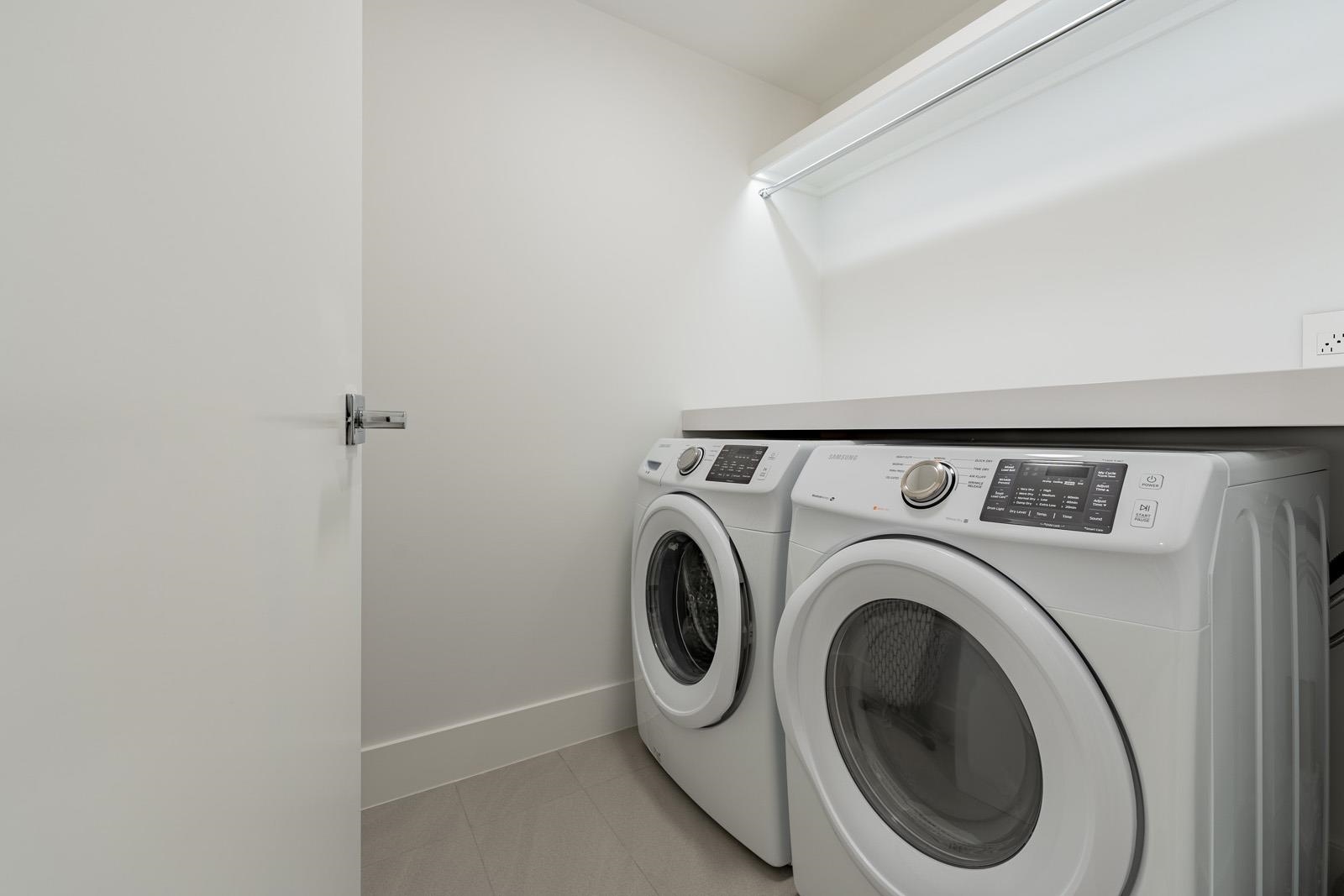 With full-size Samsung Washer & Dryer