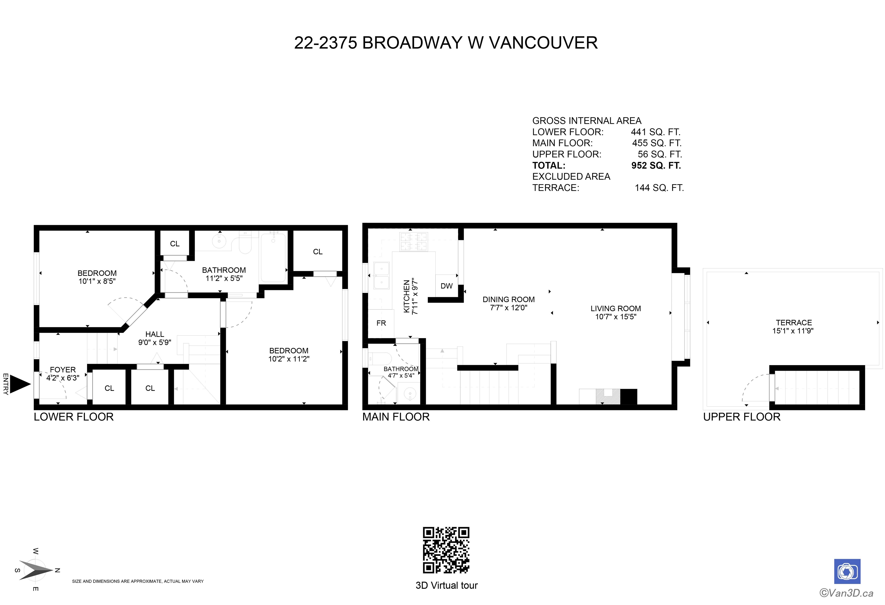 2375 BROADWAY, Vancouver, British Columbia V6K 2E6, 2 Bedrooms Bedrooms, ,2 BathroomsBathrooms,Residential Attached,For Sale,BROADWAY,R2738047