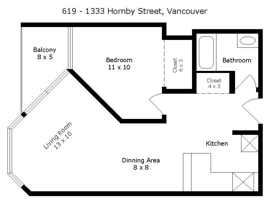 1333 HORNBY, Vancouver, British Columbia V6Z 3C1, 1 Bedroom Bedrooms, ,1 BathroomBathrooms,Residential Attached,For Sale,HORNBY,R2738143