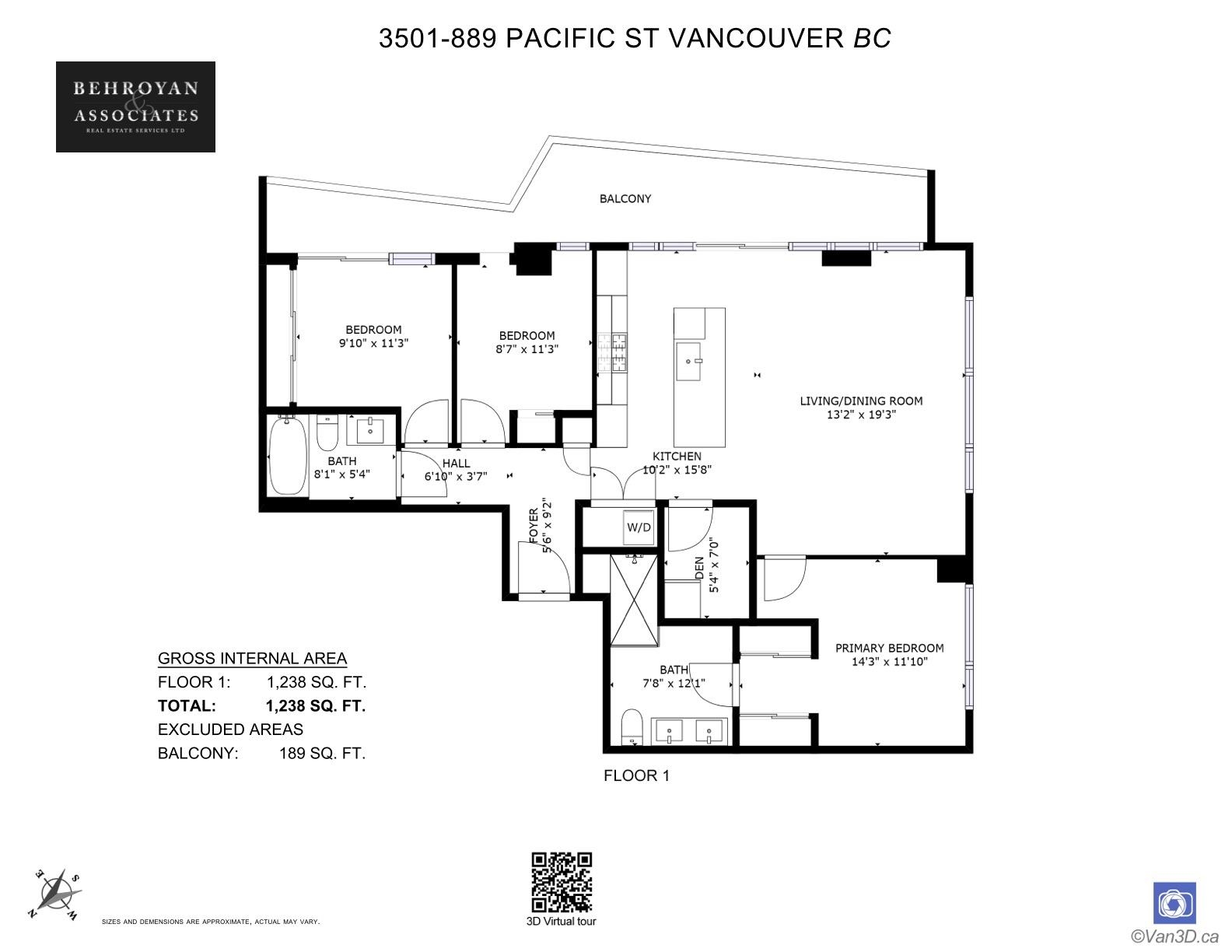889 PACIFIC, Vancouver, British Columbia V6Z 1C3, 3 Bedrooms Bedrooms, ,2 BathroomsBathrooms,Residential Attached,For Sale,PACIFIC,R2740128