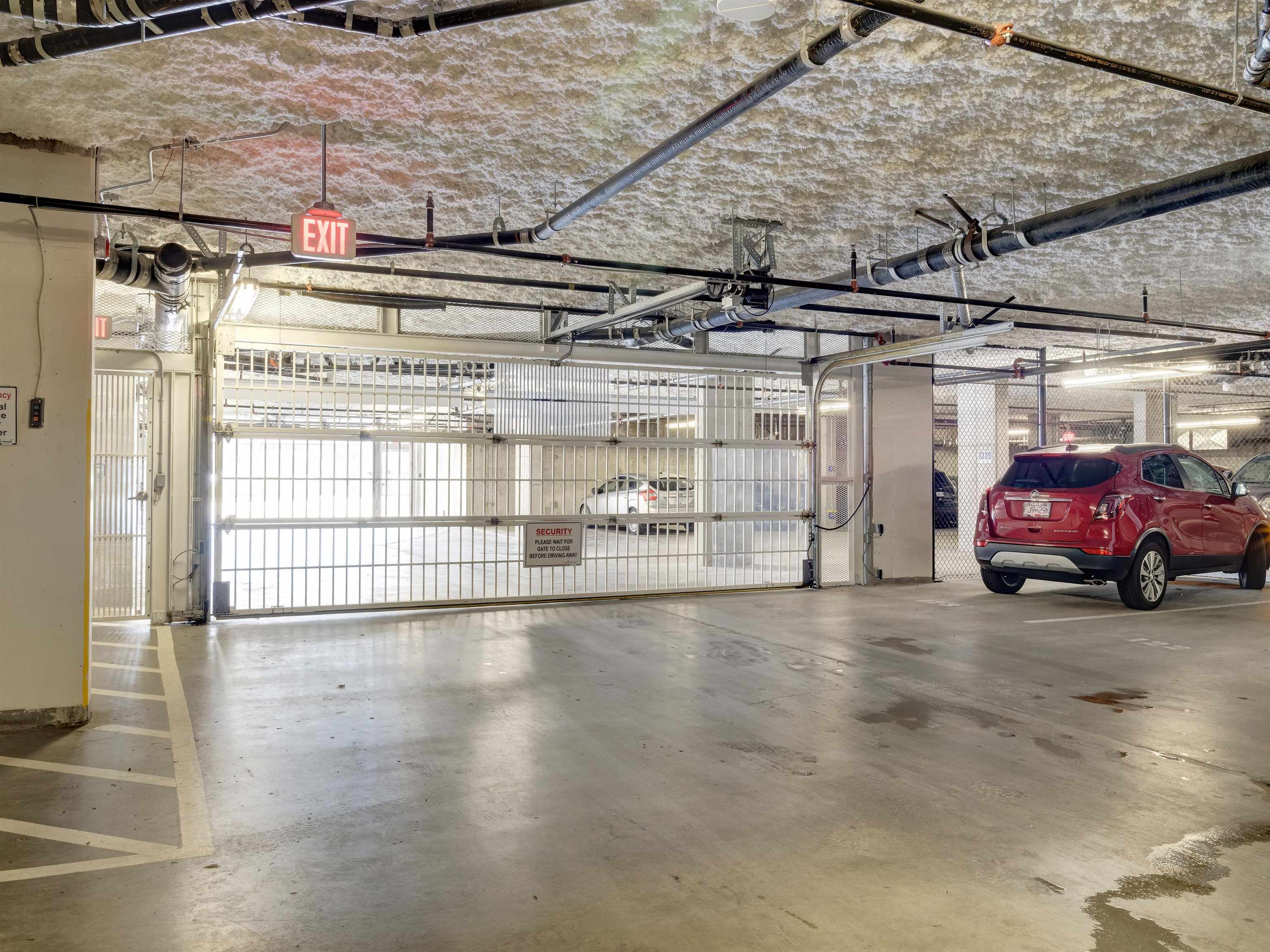 Secure under building parking for all residents. There is public parking under the building as well.