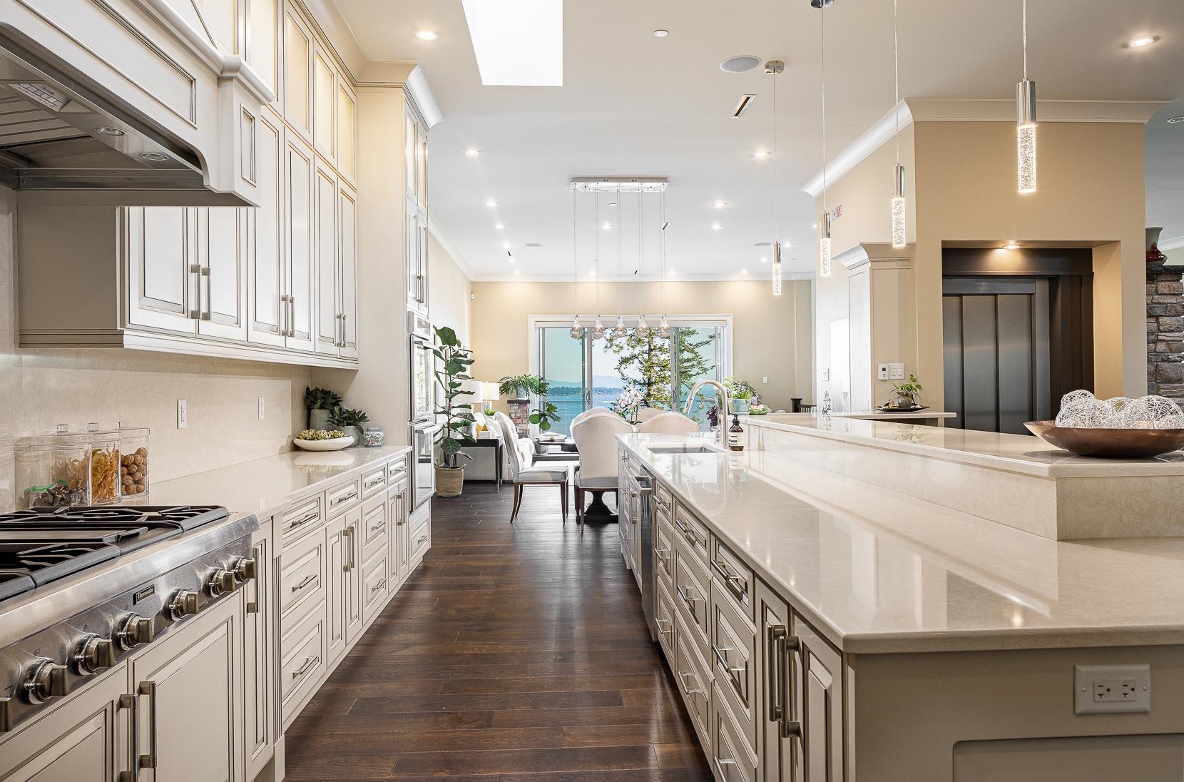 Expansive kitchen prep area for meal preparation and culinary exploration