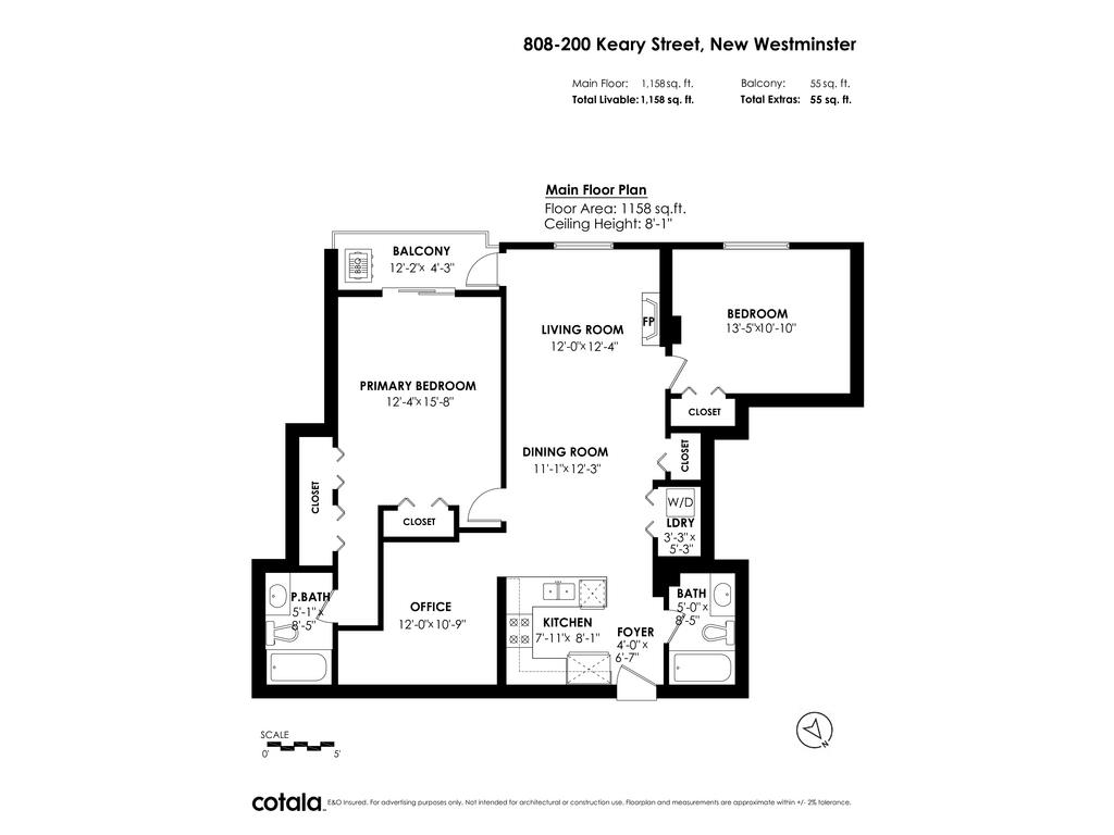 808-200 KEARY STREET, New Westminster, British Columbia Apartment/Condo, 2 Bedrooms, 2 Bathrooms, Residential Attached,For Sale, MLS-R2800408