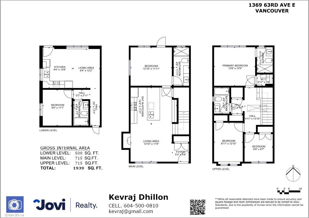 1369 E63RD AVENUE, Vancouver, British Columbia 1/2 Duplex, 5 Bedrooms, 4 Bathrooms, Residential Attached,For Sale, MLS-R2801467