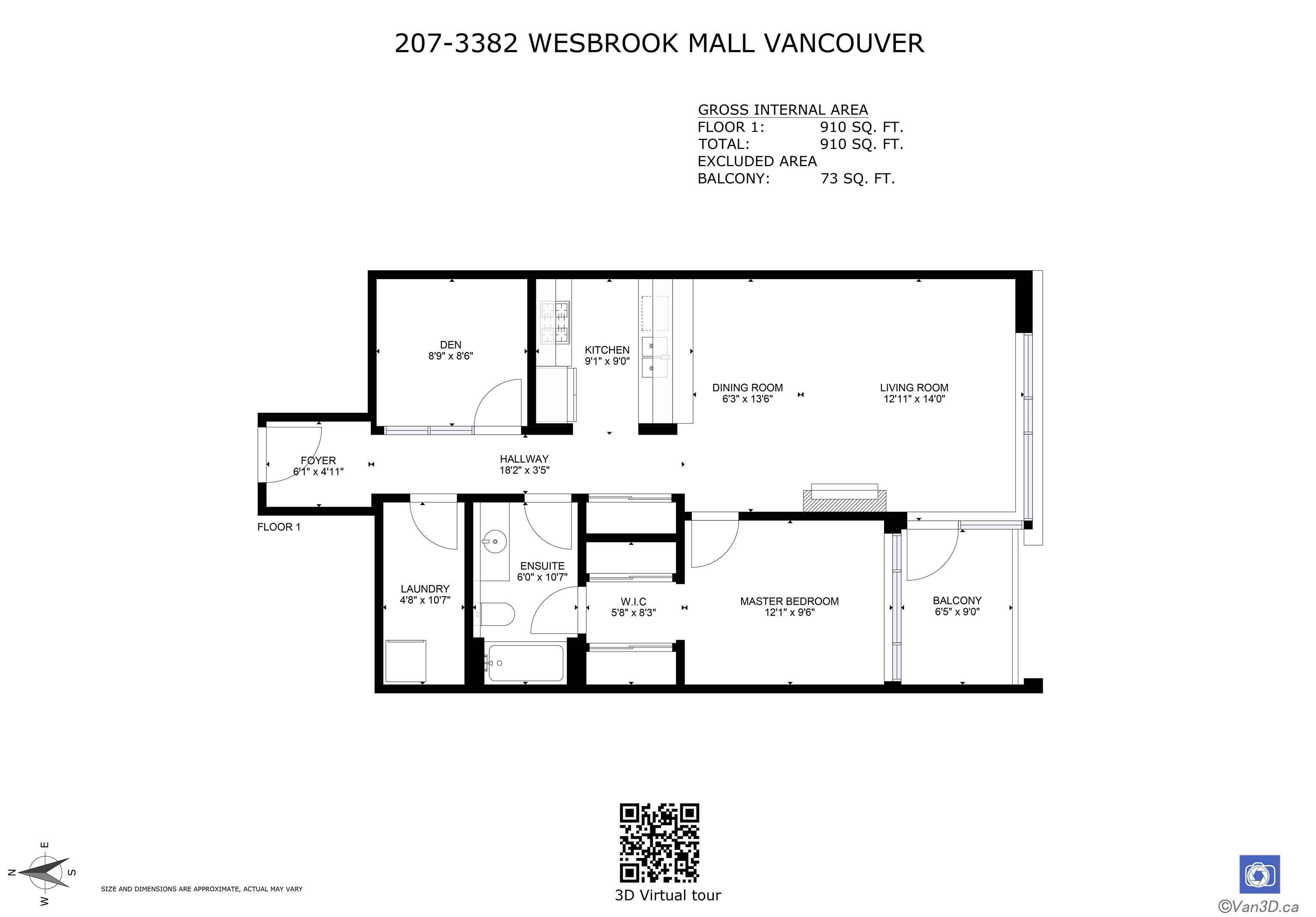 207-3382 WESBROOK MALL, Vancouver, British Columbia, 1 Bedroom Bedrooms, ,1 BathroomBathrooms,Residential Attached,For Sale,R2835693