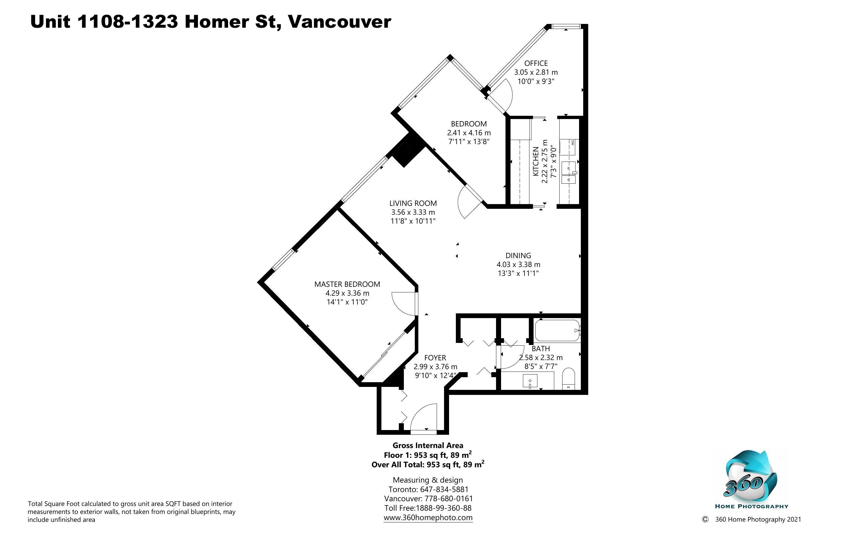 1108-1323 HOMER STREET, Vancouver, British Columbia Apartment/Condo, 2 Bedrooms, 1 Bathroom, Residential Attached,For Sale, MLS-R2844262, Richmond Condo for Sale