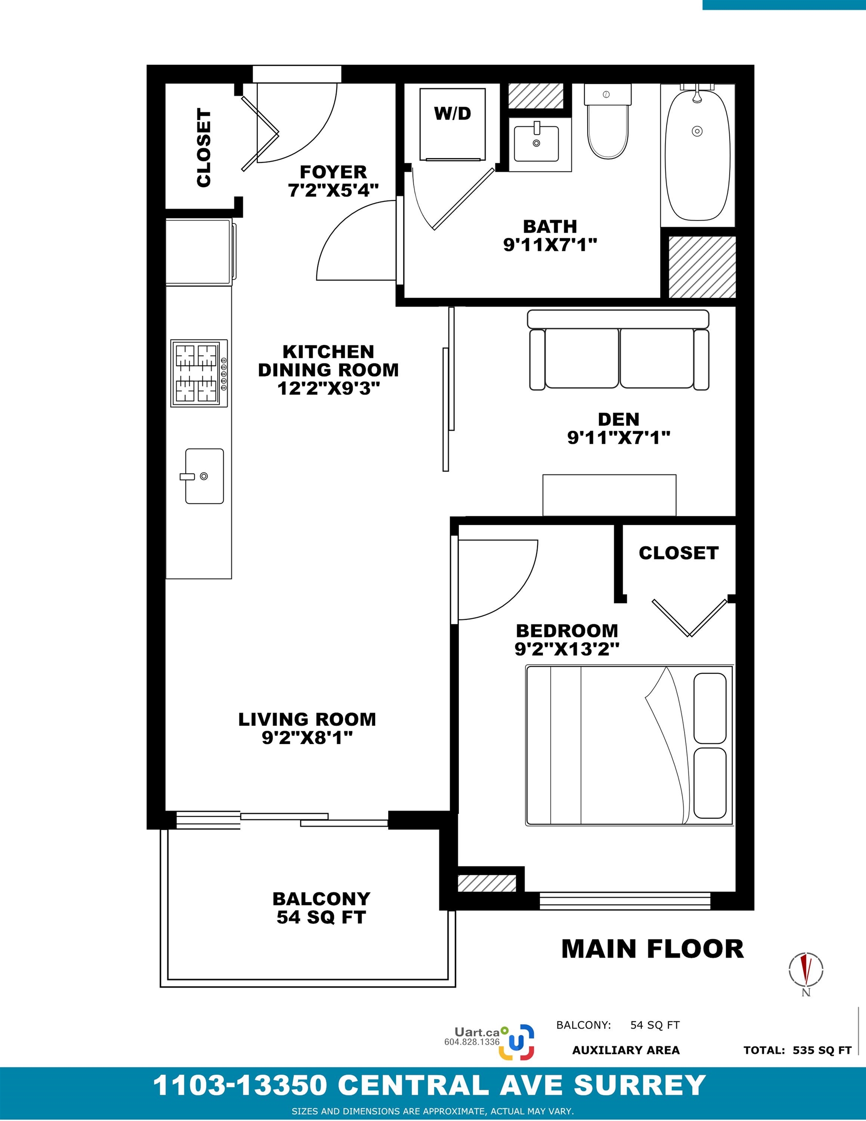 1103-13350 CENTRAL AVENUE, Surrey, British Columbia Apartment/Condo, 2 Bedrooms, 1 Bathroom, Residential Attached,For Sale, MLS-R2849232, Richmond Condo for Sale