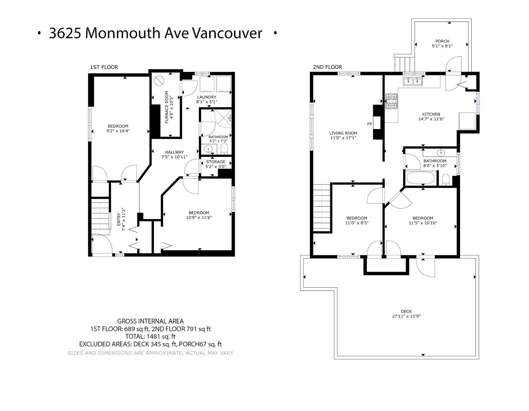 3625 MONMOUTH AVENUE, Vancouver, British Columbia V5R 5S4, 4 Bedrooms Bedrooms, ,2 BathroomsBathrooms,Residential Detached,For Sale,R2850594