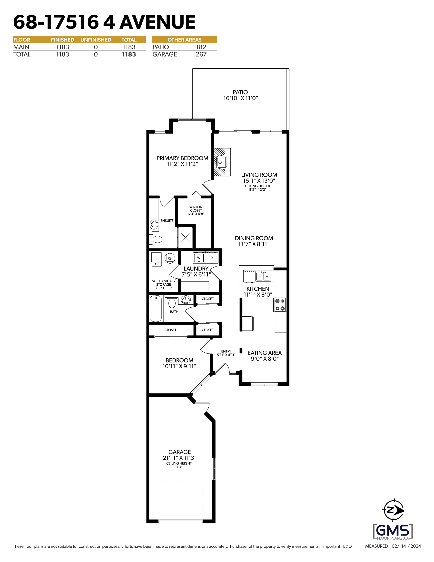 68-17516 4 AVENUE, Surrey, British Columbia, 2 Bedrooms Bedrooms, ,2 BathroomsBathrooms,Residential Attached,For Sale,R2855397
