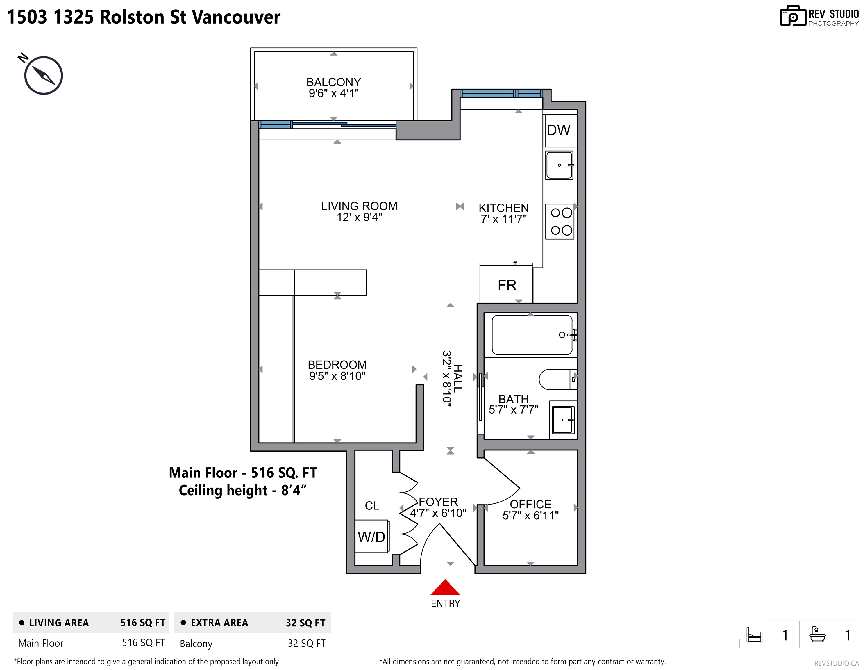 1325 ROLSTON, Vancouver, British Columbia V6B 0M2, 1 Bedroom Bedrooms, ,1 BathroomBathrooms,Residential Attached,For Sale,ROLSTON,R2860359