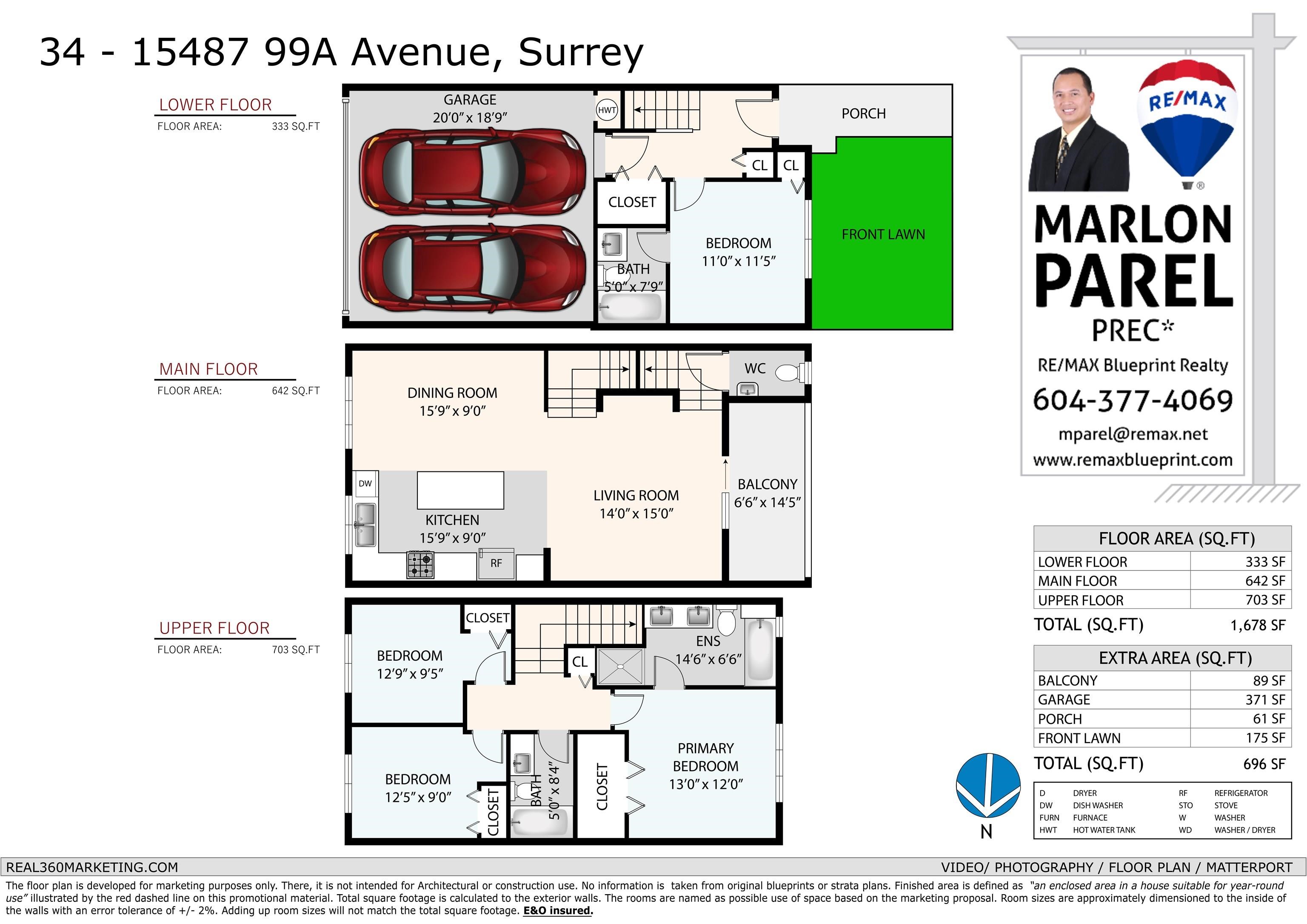 34-15487 99A AVENUE, Surrey, British Columbia, 4 Bedrooms Bedrooms, ,4 BathroomsBathrooms,Residential Attached,For Sale,R2860653