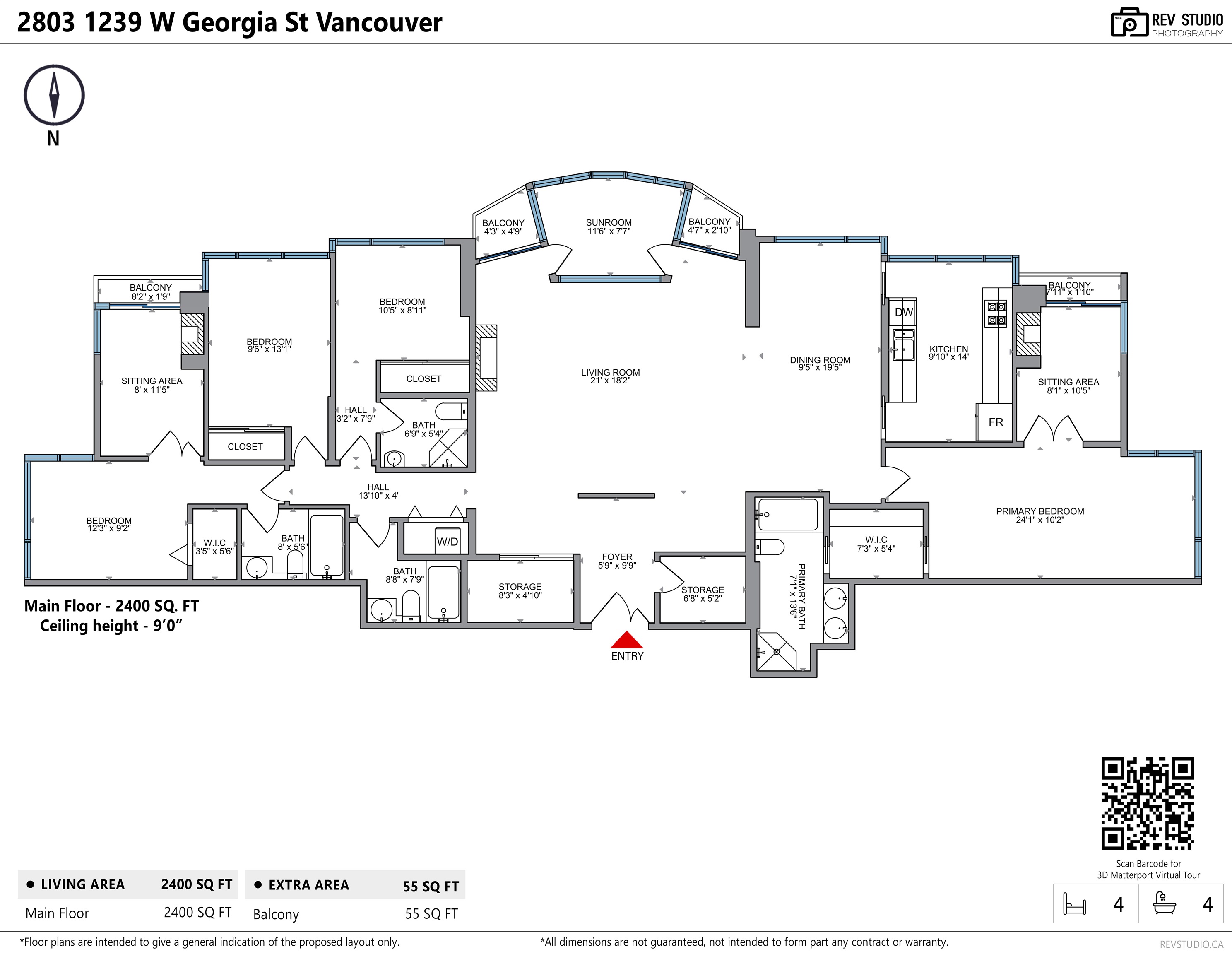 2803-1239 WGEORGIA STREET, Vancouver, British Columbia, 4 Bedrooms Bedrooms, ,4 BathroomsBathrooms,Residential Attached,For Sale,R2861659