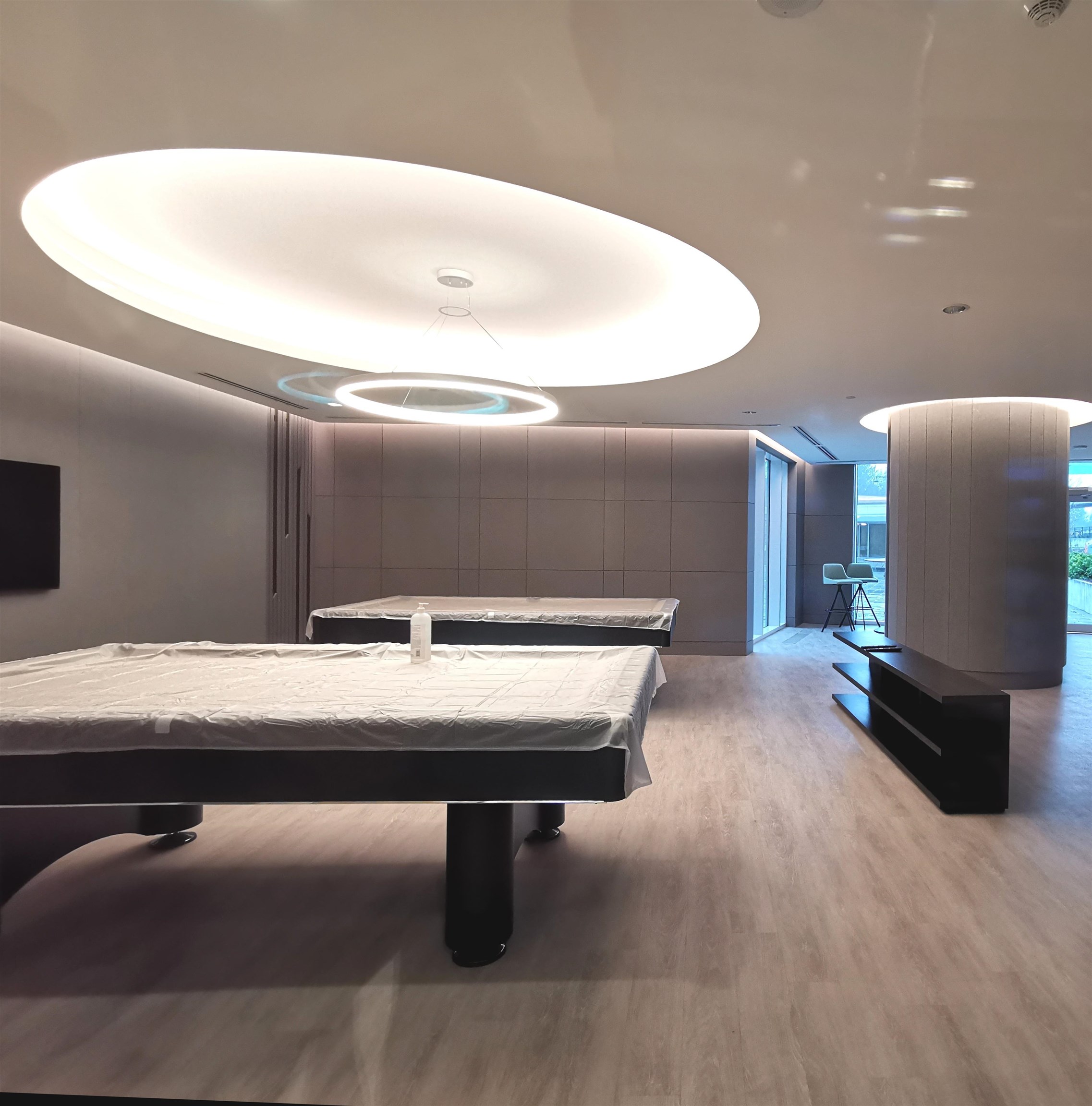 Entertainment room with pool table, and media room