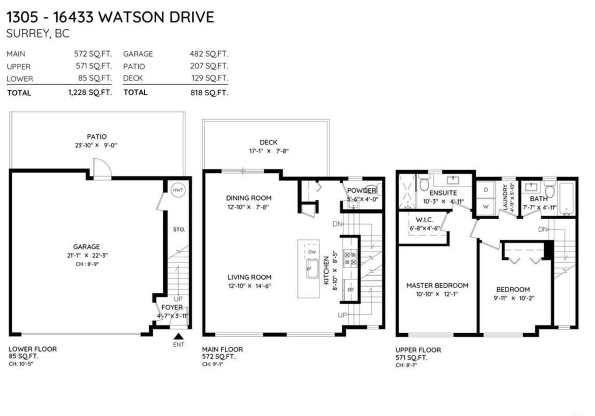1305-16433 WATSON DRIVE, Surrey, British Columbia, 2 Bedrooms Bedrooms, ,3 BathroomsBathrooms,Residential Attached,For Sale,R2863186