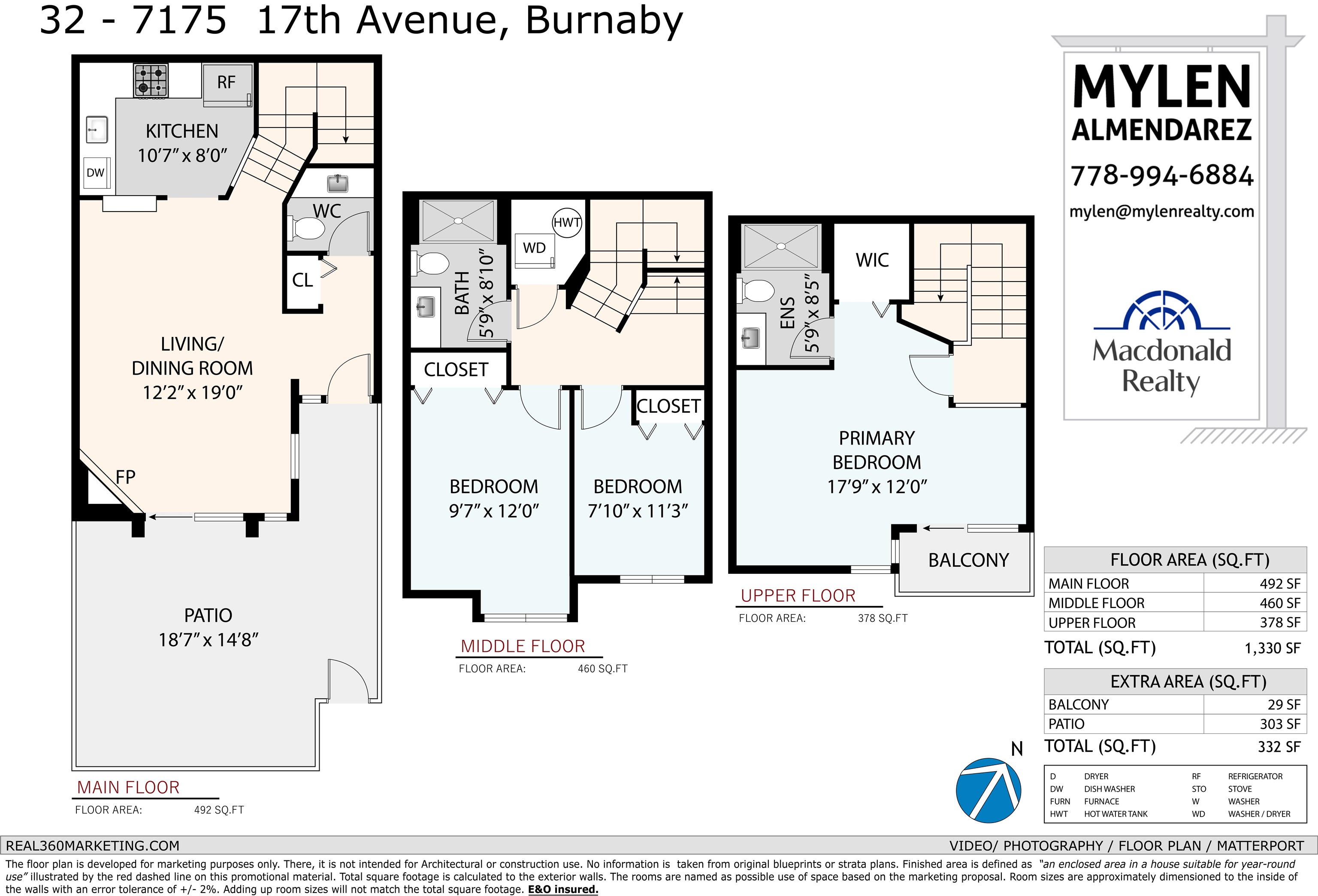 32-7175 17TH AVENUE, Burnaby, British Columbia, 3 Bedrooms Bedrooms, ,3 BathroomsBathrooms,Residential Attached,For Sale,R2868672