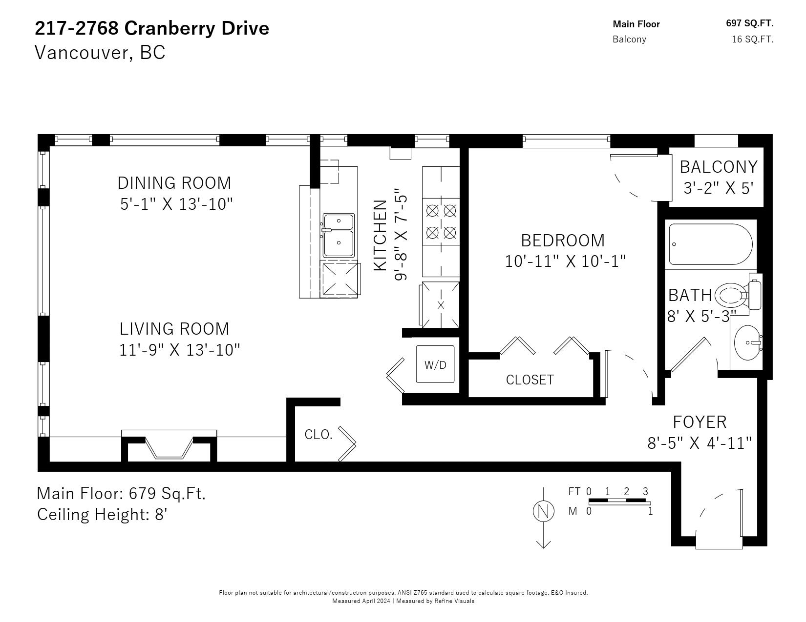 2768 CRANBERRY, Vancouver, British Columbia V6K 4V1, 1 Bedroom Bedrooms, ,1 BathroomBathrooms,Residential Attached,For Sale,CRANBERRY,R2868912