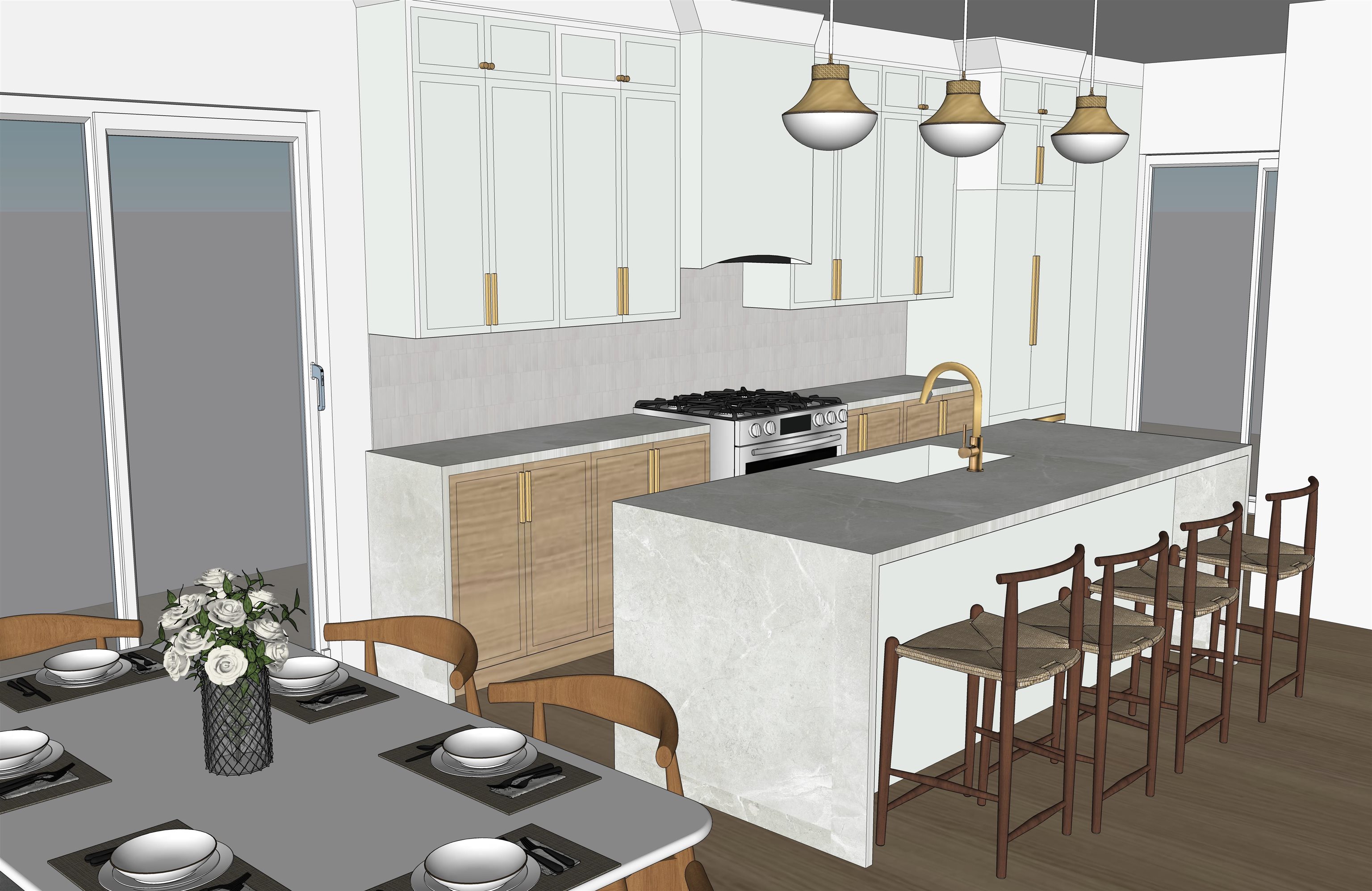 Concept of redesigned kitchen