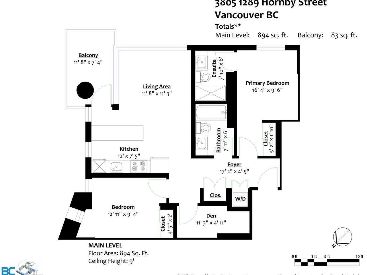 3805-1289 HORNBY STREET, Vancouver, British Columbia, 2 Bedrooms Bedrooms, ,2 BathroomsBathrooms,Residential Attached,For Sale,R2870544