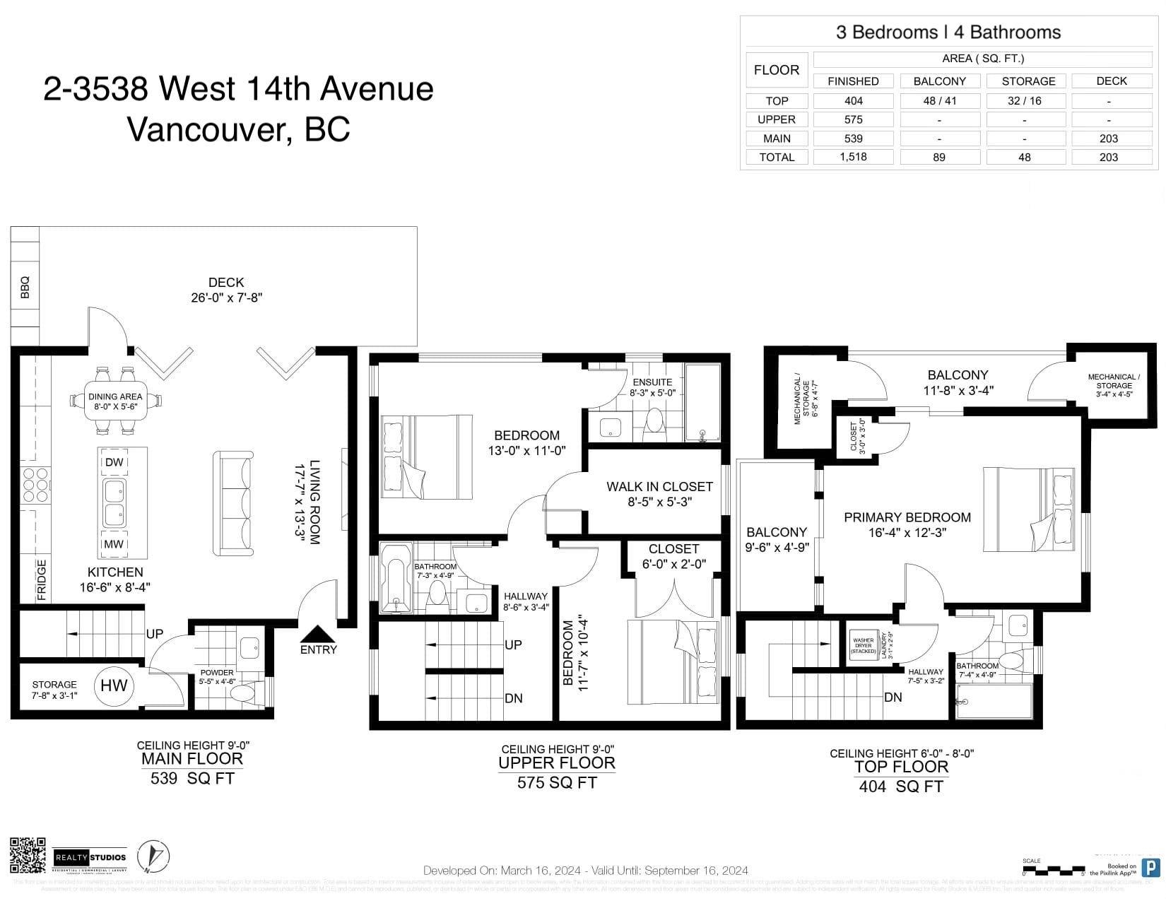 B-3532 W14TH AVENUE, Vancouver, British Columbia, 3 Bedrooms Bedrooms, ,4 BathroomsBathrooms,Residential Attached,For Sale,R2872067