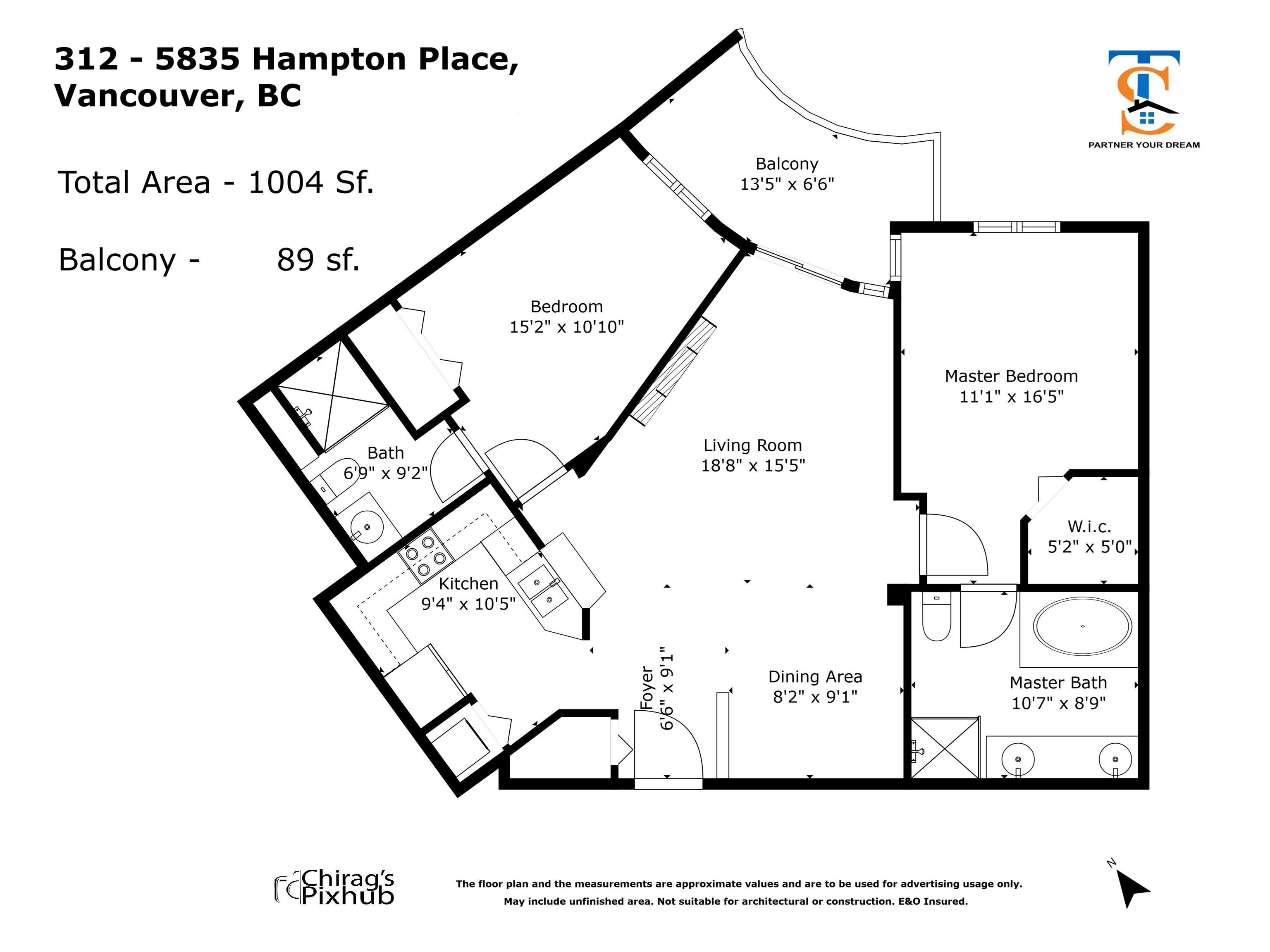 312-5835 HAMPTON PLACE, Vancouver, British Columbia, 2 Bedrooms Bedrooms, ,2 BathroomsBathrooms,Residential Attached,For Sale,R2872299