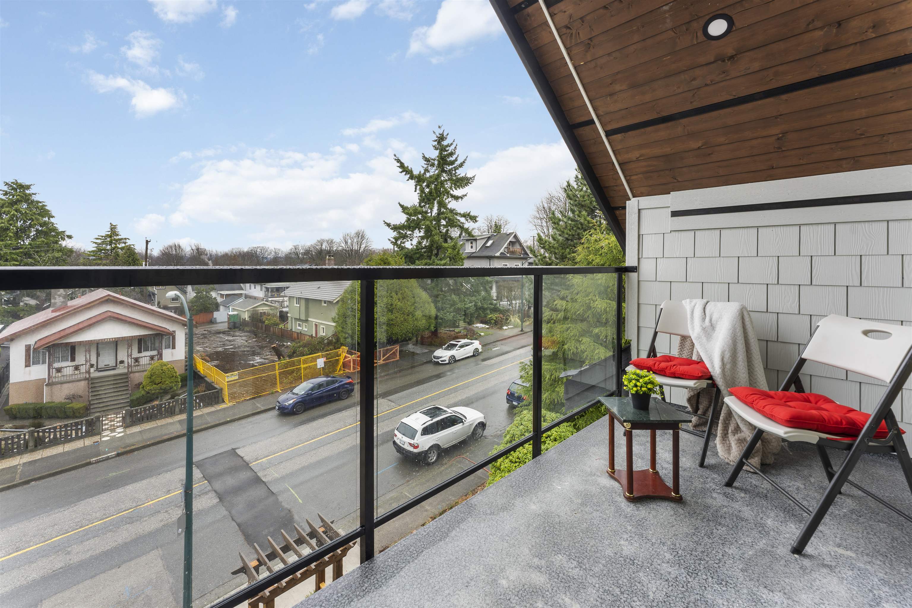 Upper balcony with a stunning unobstructed view of northshore mountains, Ocean and Downtown
