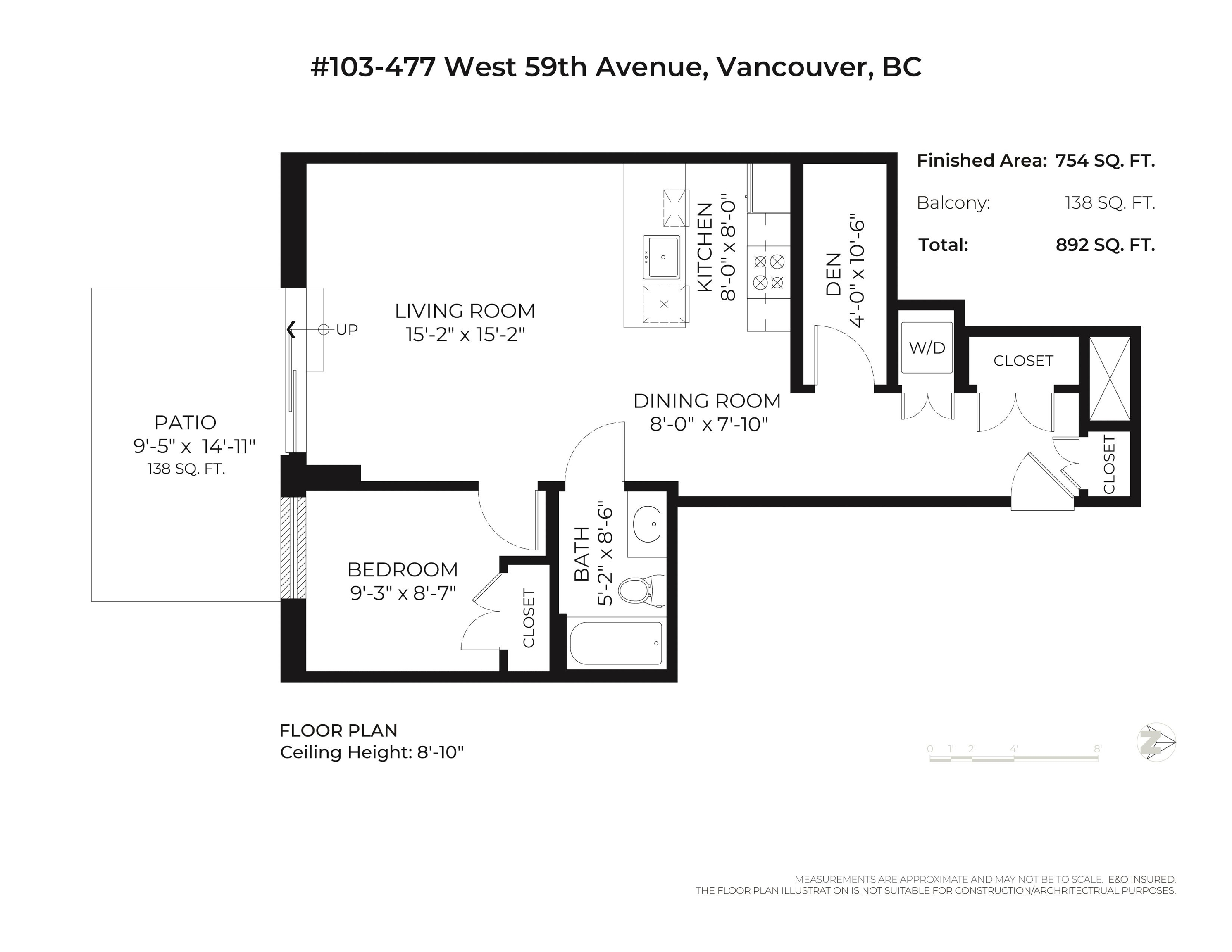 103-477 W59 TH AVENUE, Vancouver, British Columbia, 1 Bedroom Bedrooms, ,1 BathroomBathrooms,Residential Attached,For Sale,R2873852