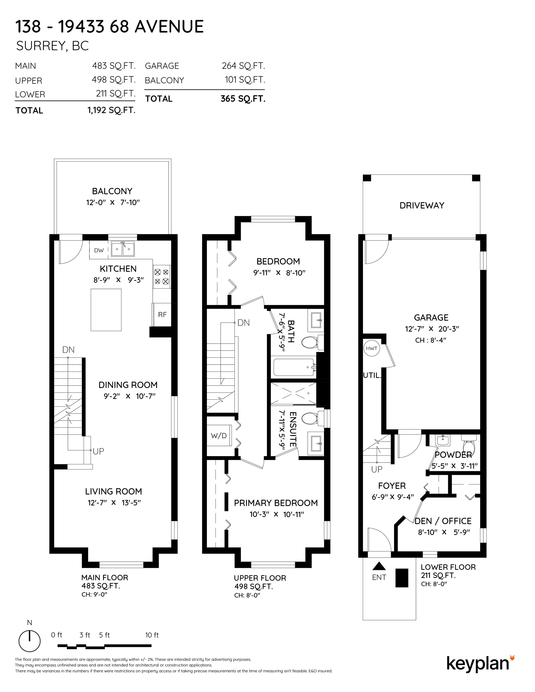 138-19433 68 AVENUE, Surrey, British Columbia, 2 Bedrooms Bedrooms, ,3 BathroomsBathrooms,Residential Attached,For Sale,R2874001