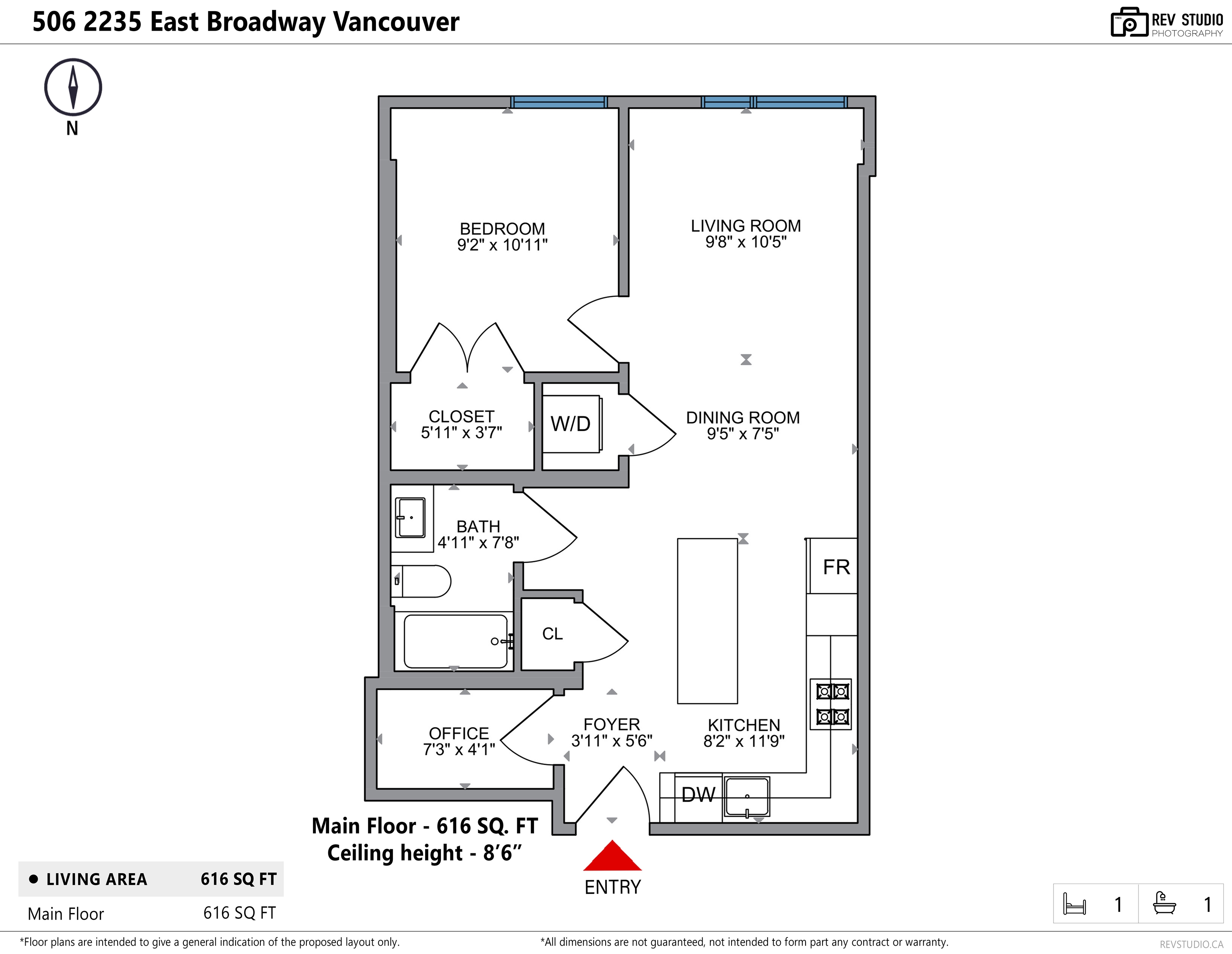2235 BROADWAY, Vancouver, British Columbia V5N 0J5, 1 Bedroom Bedrooms, ,1 BathroomBathrooms,Residential Attached,For Sale,BROADWAY,R2874275