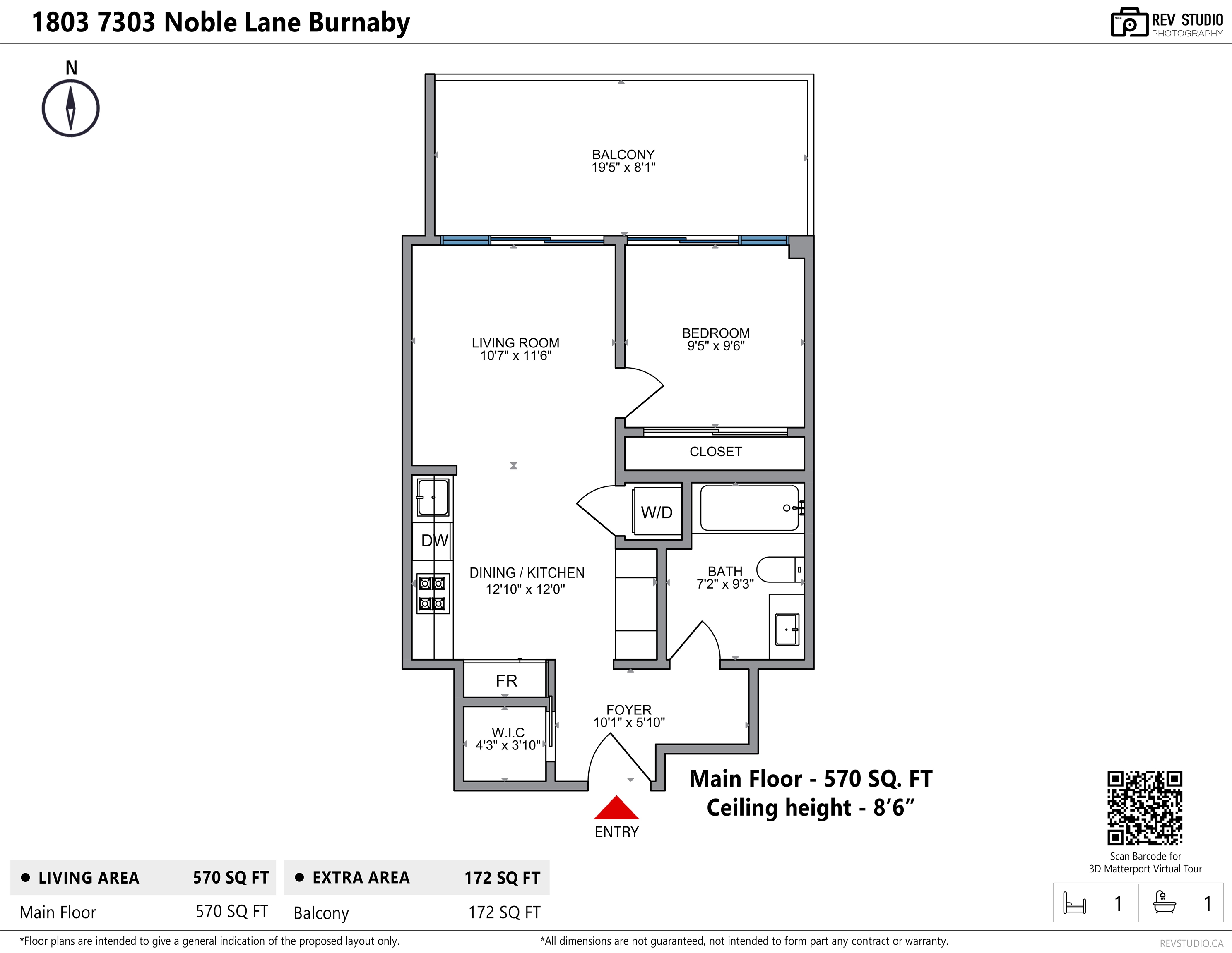 1803-7303 NOBLE LANE, Burnaby, British Columbia, 1 Bedroom Bedrooms, ,1 BathroomBathrooms,Residential Attached,For Sale,R2874283
