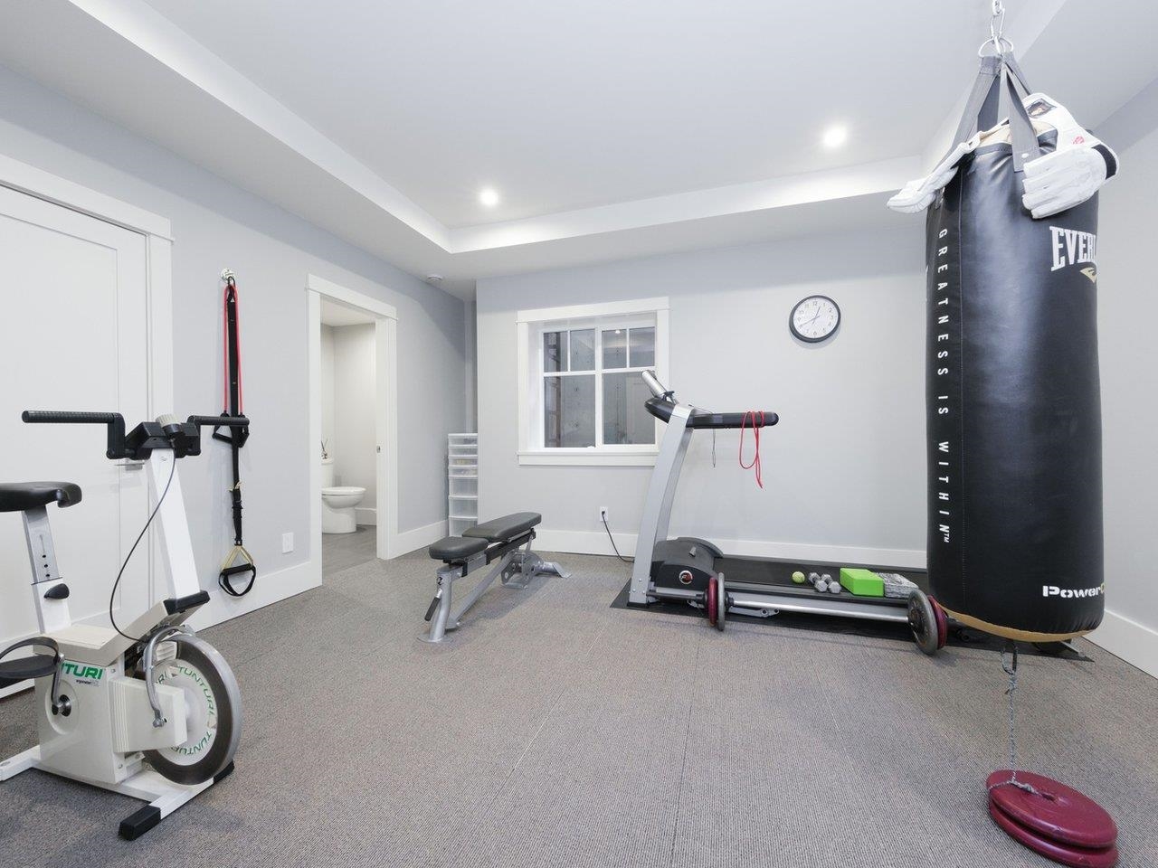 Currently used as a gym but can be a bedroom as it has a closet, window and 2 piece ensuite.