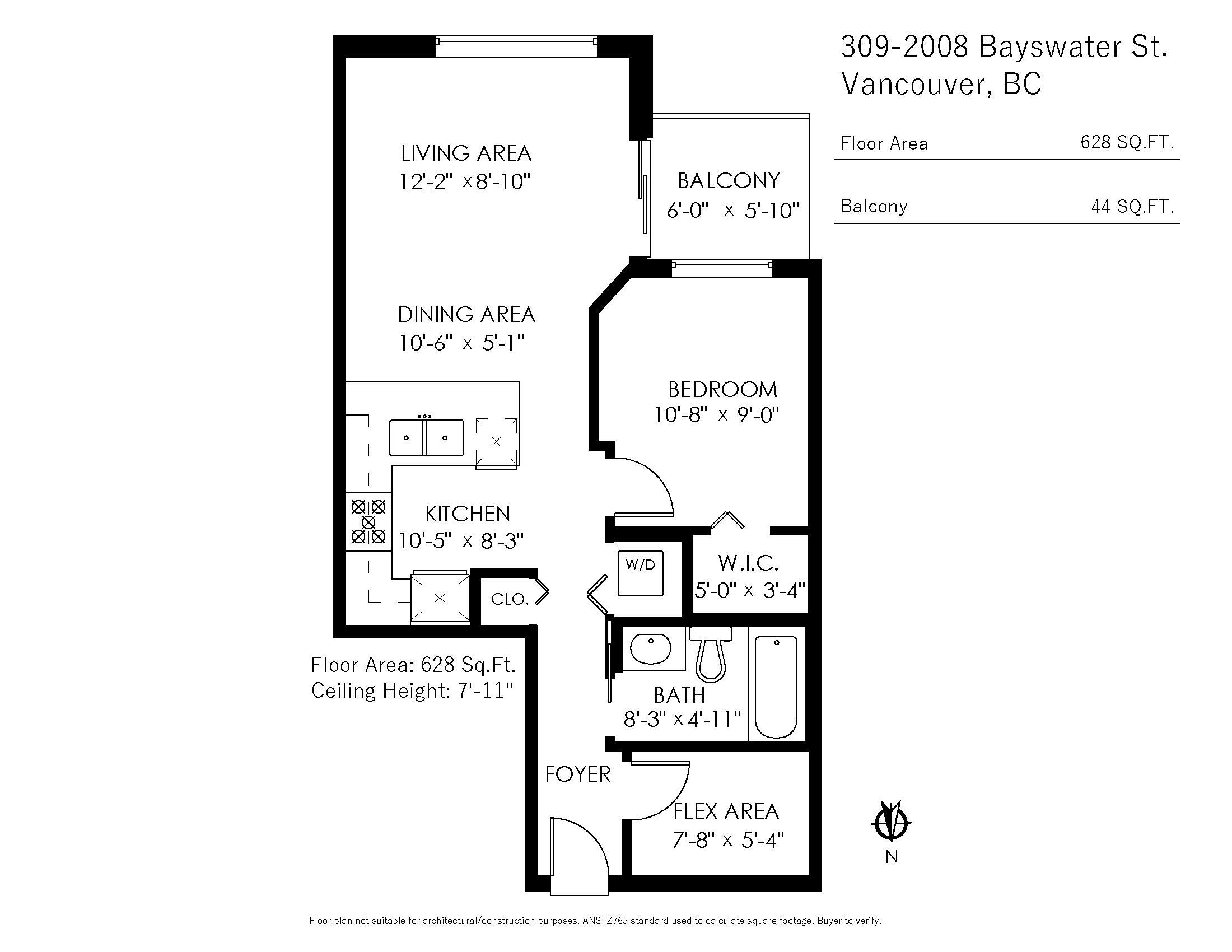 2008 BAYSWATER, Vancouver, British Columbia V6K 4A8, 1 Bedroom Bedrooms, ,1 BathroomBathrooms,Residential Attached,For Sale,BAYSWATER,R2875962