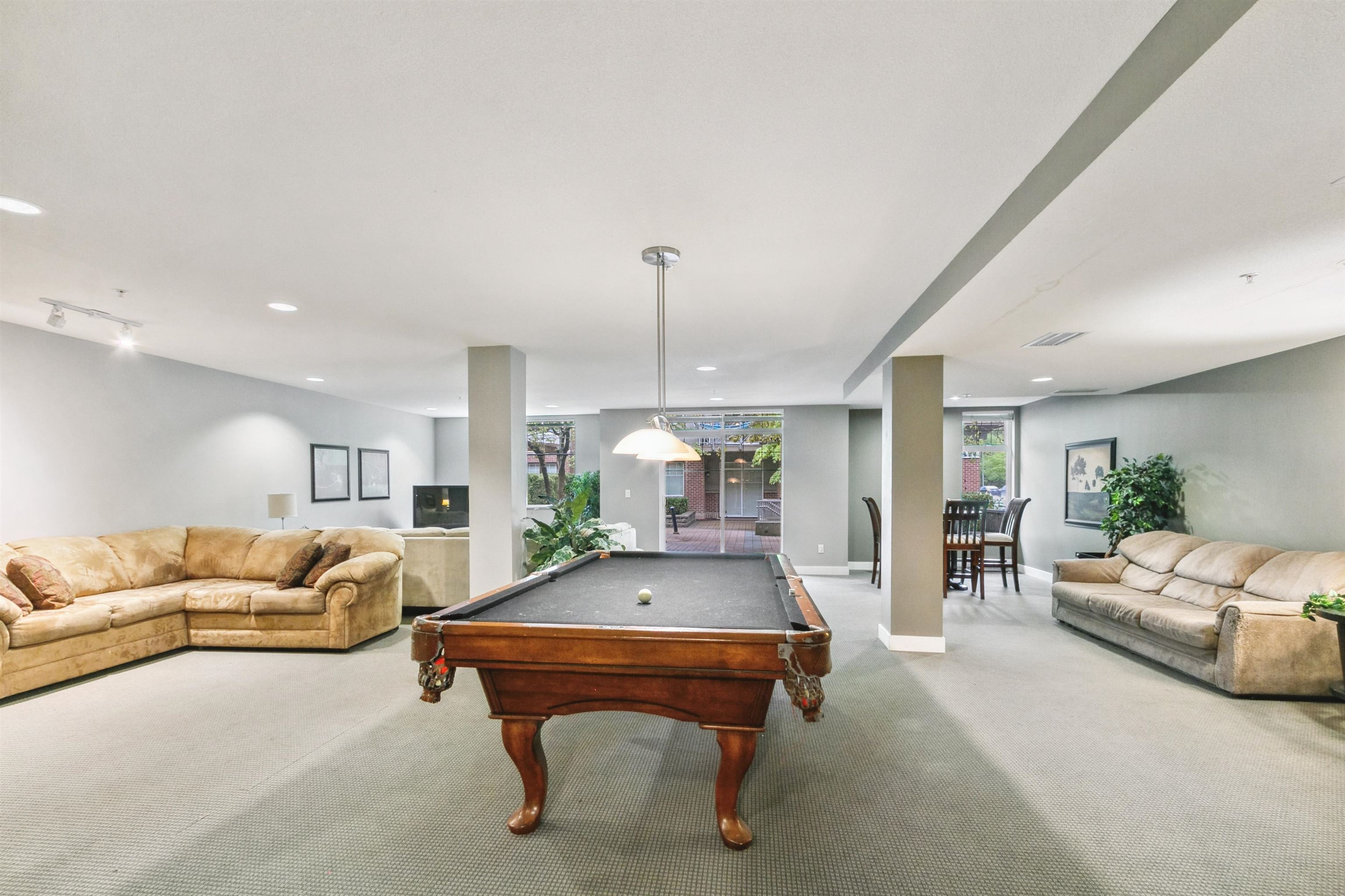 Amenity room with billiards and TV