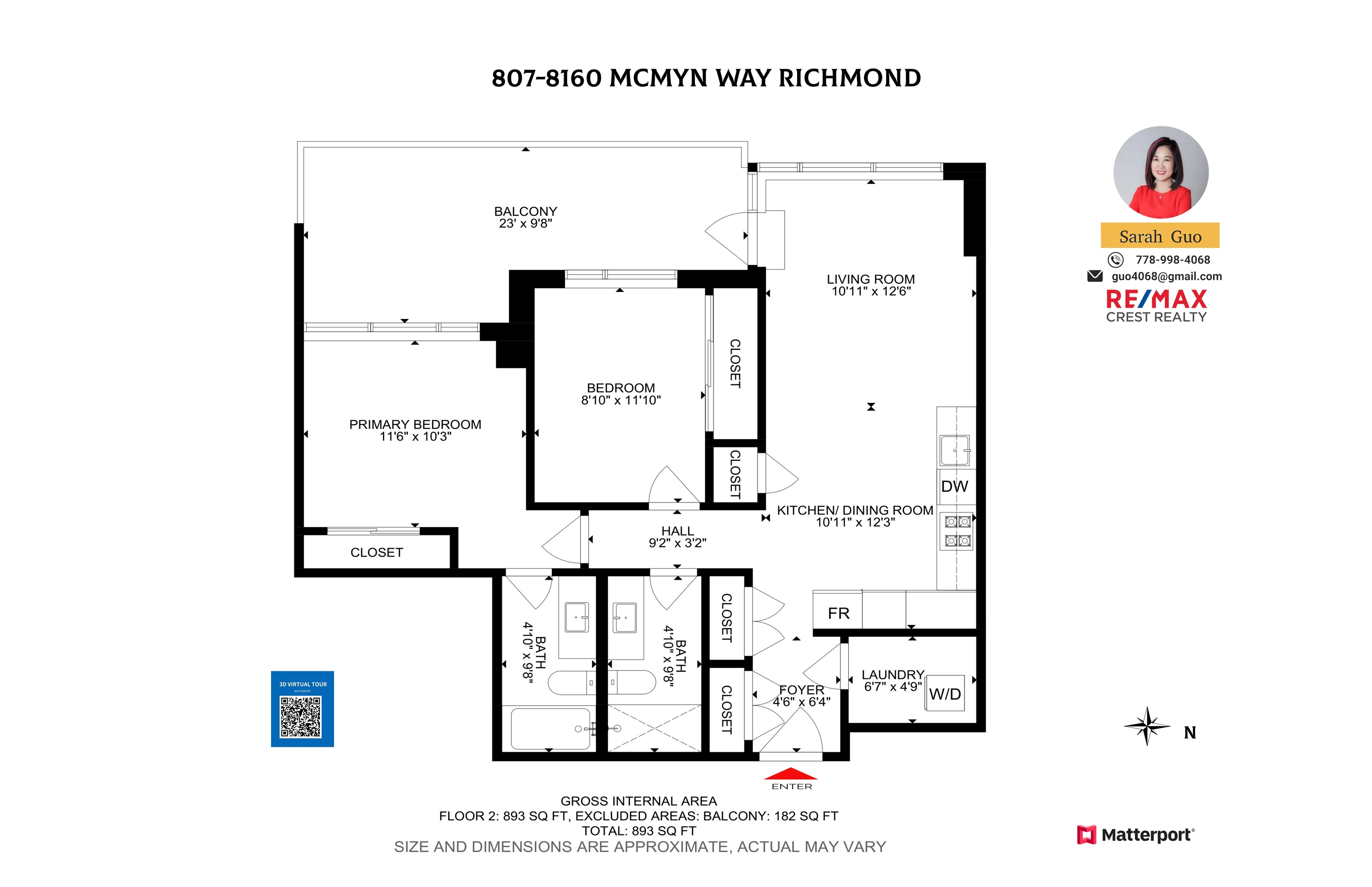 807-8160 MCMYN WAY, Richmond, British Columbia Apartment/Condo, 2 Bedrooms, 2 Bathrooms, Residential Attached,For Sale, MLS-R2879205, Richmond Condo for Sale