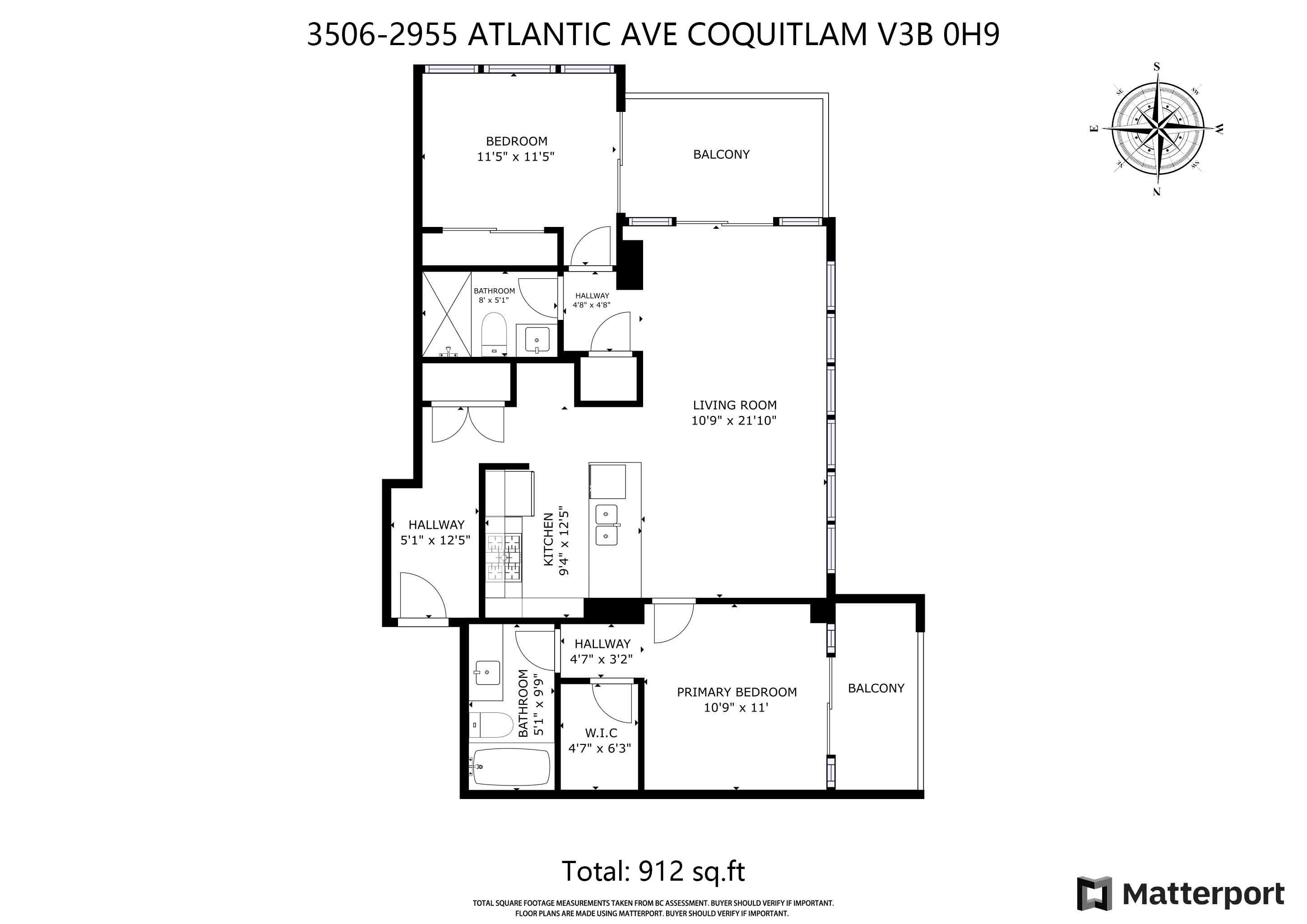 3506-2955 ATLANTIC AVENUE, Coquitlam, British Columbia, 1 Bedroom Bedrooms, ,2 BathroomsBathrooms,Residential Attached,For Sale,R2880926