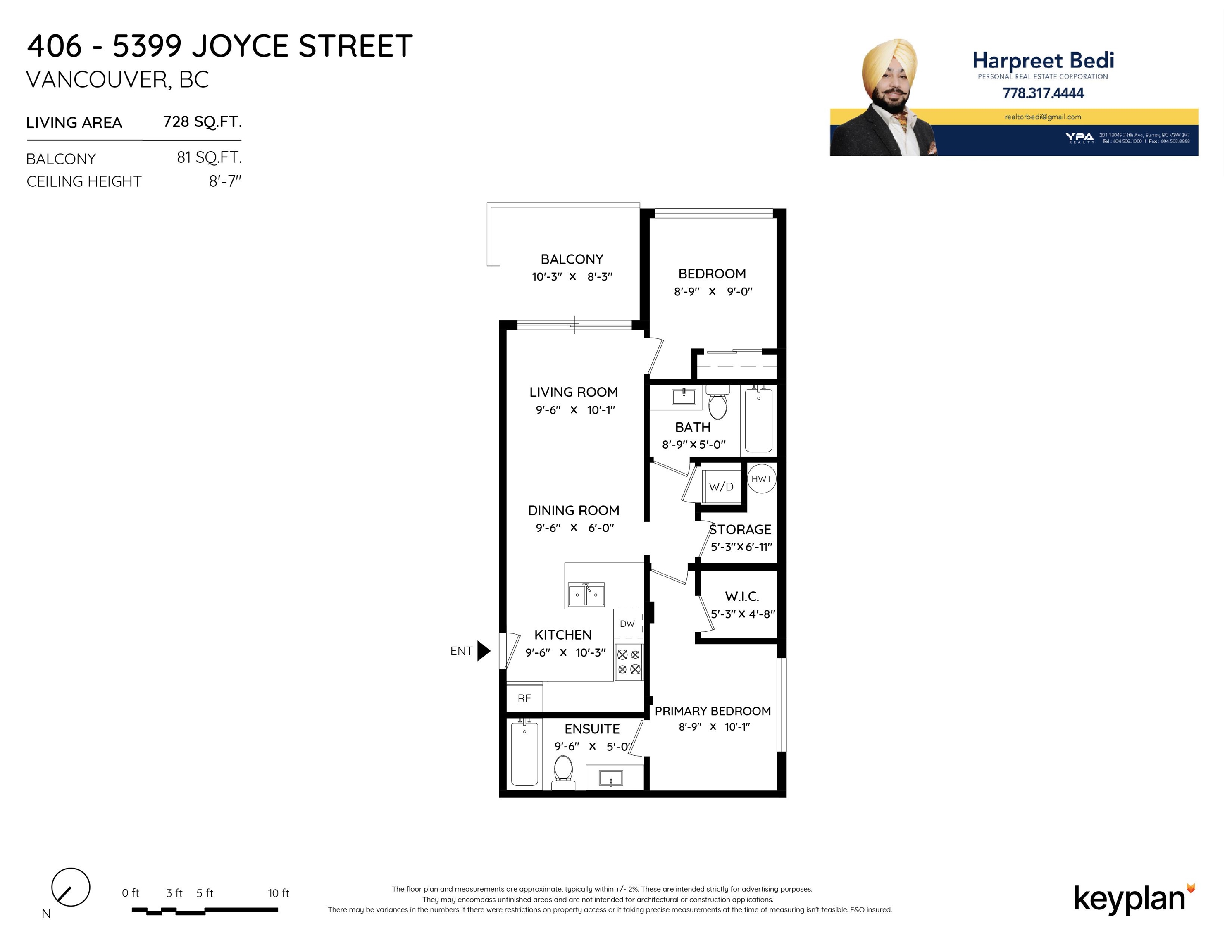 406 5399 Joyce Street, Vancouver, Collingwood VE, V5R 4H3 1